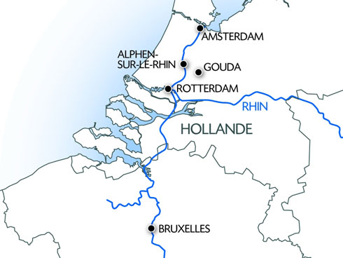 Crociera da Amsterdam, mappa dell'ititnerario.